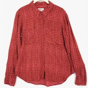 Anthropology Holding Horses Red Patterned Top Size 12